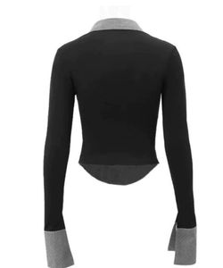 office black long sleeve top y2k fitted🎀