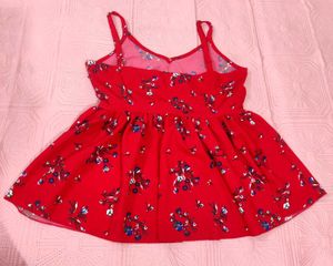 Charming Red Floral Summer Dress
