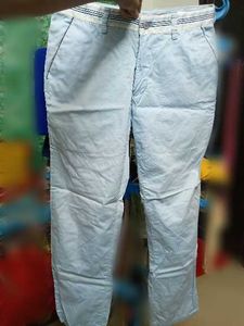 Men’s Stylish Blue/Cyan Straight Fit Pants (Size 3