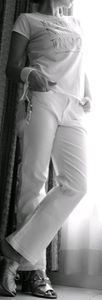 Versace white low rise jeans