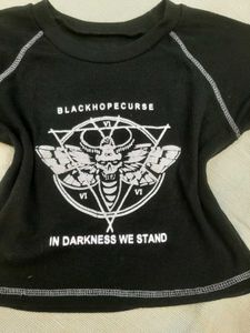 Black GOTHIC Graphic Crop Top