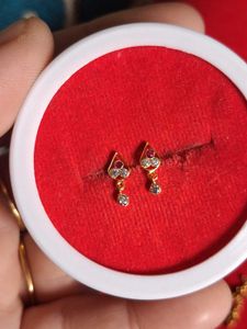 Gold  Stud Earrings with Stones