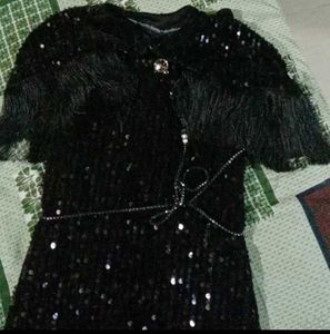 Sparkling Black Sequin Gown