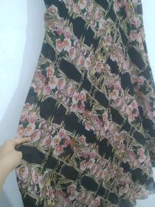 Vintage Floral Dress with Ornate Pattern
