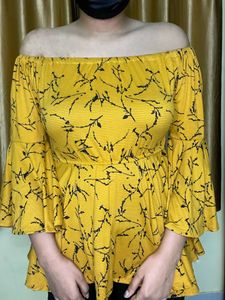 Yellow Off-the-Shoulder Blouse
