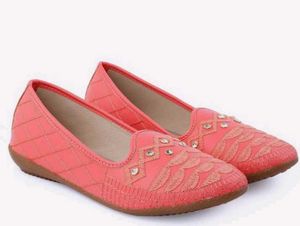 Cute Coral Embroidered Loafers