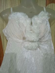 Cute White Teddy Lingerie Nightie