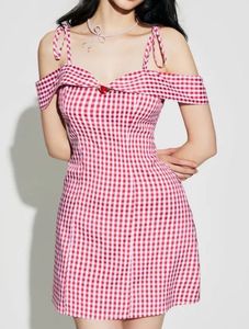 Cute Gingham Off-Shoulder Dress