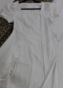 White Satin Wrap Dress