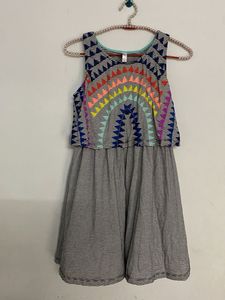 Girls Boho Rainbow Striped Dress