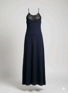 Black Maxi Dress with Crochet Detail