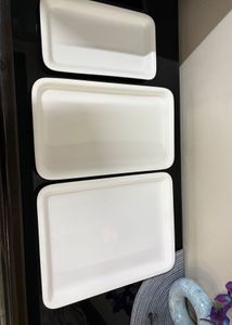 Set of 3 White Trays