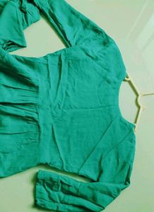 Teal Kurta Set with White Embroidery