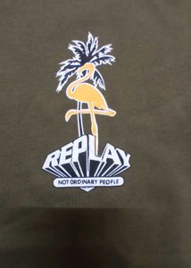 Olive Green Flamingo Graphic T-Shirt