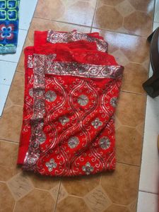 red saree party wear for women