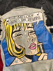Denim Jacket with Pop Art