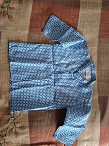 Stylish Blue Geometric Print Kurta