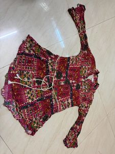 Boho Print Ruffle Sleeve Dress
