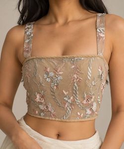 Embroidered Sheer Crop Top