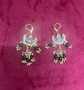 Boho Crescent Moon Dangle Earrings