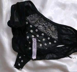 Black Polka Dot Thong panty
