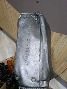 Stylish Gray Leather Shoulder Bag