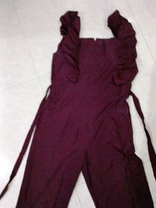 Beautiful Plum Dress with Ruffle Sleeves