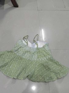 Green Embroidered Peplum Blouse