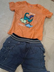 Cute Dinosaur T-Shirt &amp; Shorts Set