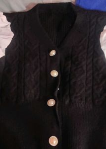 Chic Black Top with Scarf Detail