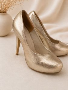 Elegant Gold Platform Heels