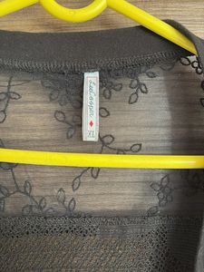 Sheer Black Lace Kimono Cardigan