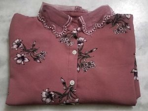 Stylish Floral Print Peach Top