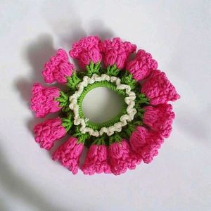 Crochet Flower Hair Tie