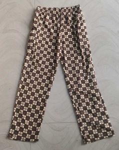 Brown Checkered Night Suit