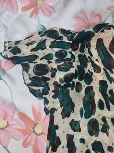 Leopard Print Tunic Top with Lace Trim