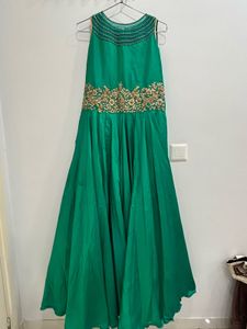 Elegant Emerald Green Embellished frock
