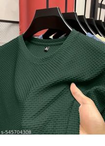 Stylish Green Textured T-Shirt