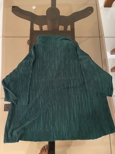 Pleated Mock Neck Top