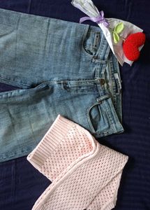 Light Wash Low waist Bootcut  Denim Jeans