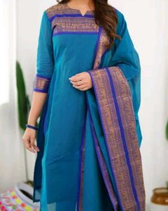 Teal Blue Kurta Set with Dupatta