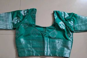 Teal Saree with Blouse