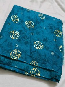 Teal Floral Dress Material