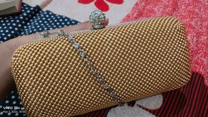 ✨ Premium Golden Party Clutch Bag | Stylish Ladies