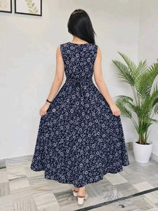 Navy Floral Sparkle  Maxi Dress