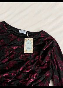 Elegant Velvet Floral Print Dress
