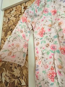 Floral Print Cotton Kurta