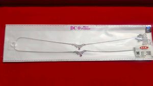 Delicate Anklets with Crystal Accents pure silver