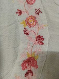 Embroidered White Kurta