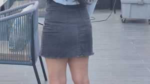 Chic Charcoal Denim Mini Skirt